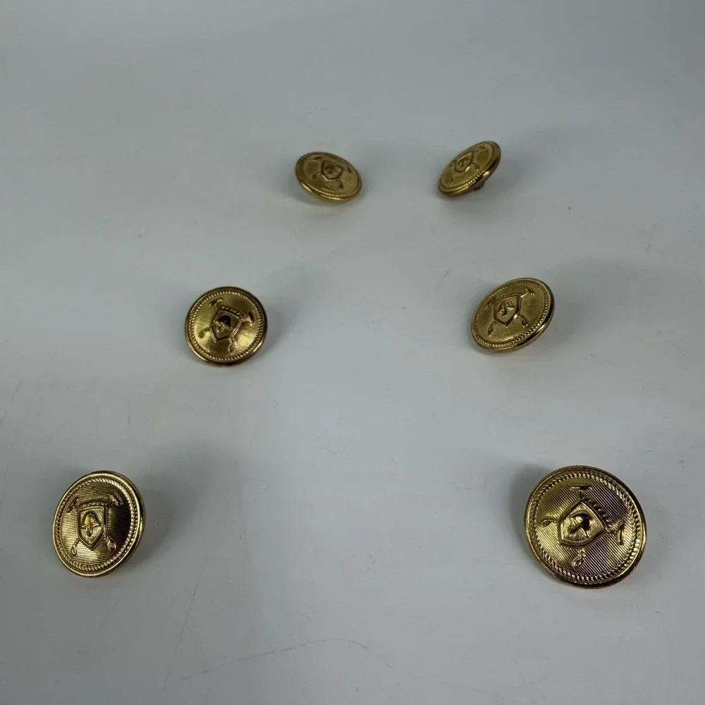 Vtg Polo Ralph Lauren Gold Buttons 14 Double Breasted Replacement Coat Shield